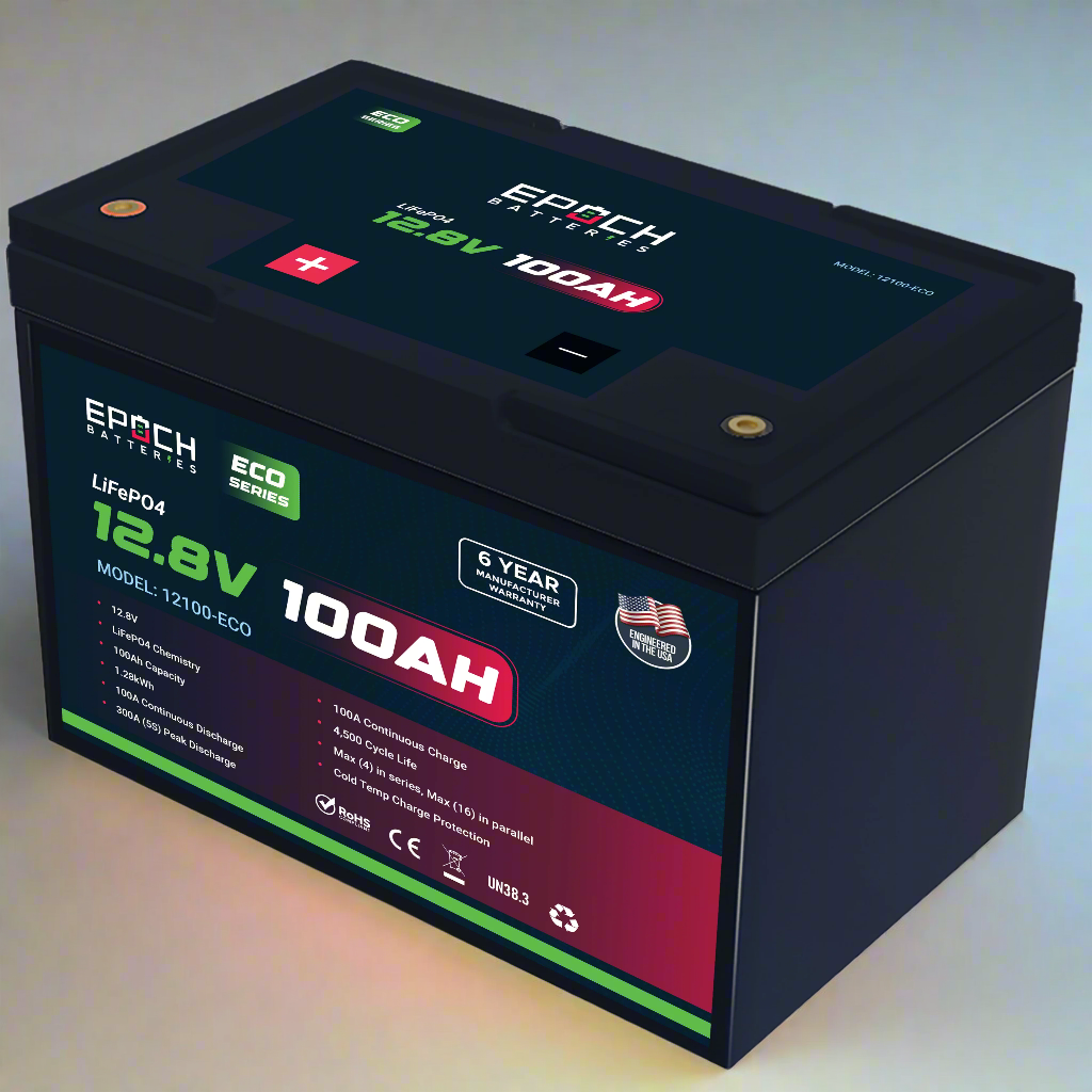 Epoch Batteries 12V 100Ah Eco Series LiFePO4 Deep Cycle Battery