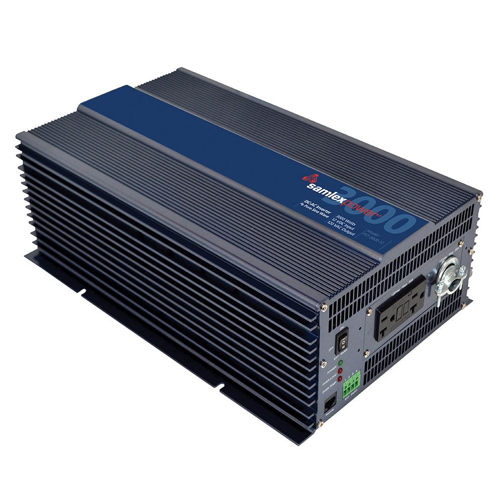 Samlex PST-3000-12 3000W Pure Sine Wave Inverter - 12V DC to 120V AC, 6000W Surge, Dual GFCI Outlets, Hardwire Capable