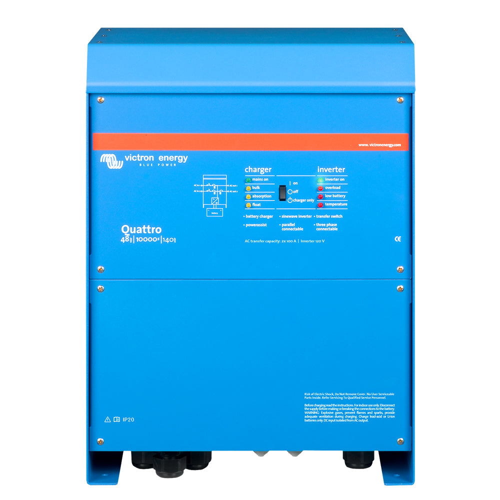 Victron Energy Quattro 48V 10000W Inverter Charger 200A Battery Charger 50A Transfer Switch QUA483100100