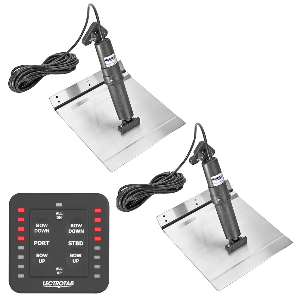 Lectrotab XKA Aluminum Electric Trim Tab Kit with One-Touch Leveling Control, 12" x 12", 12V, Boats 18-32 ft, XKASL12X12A