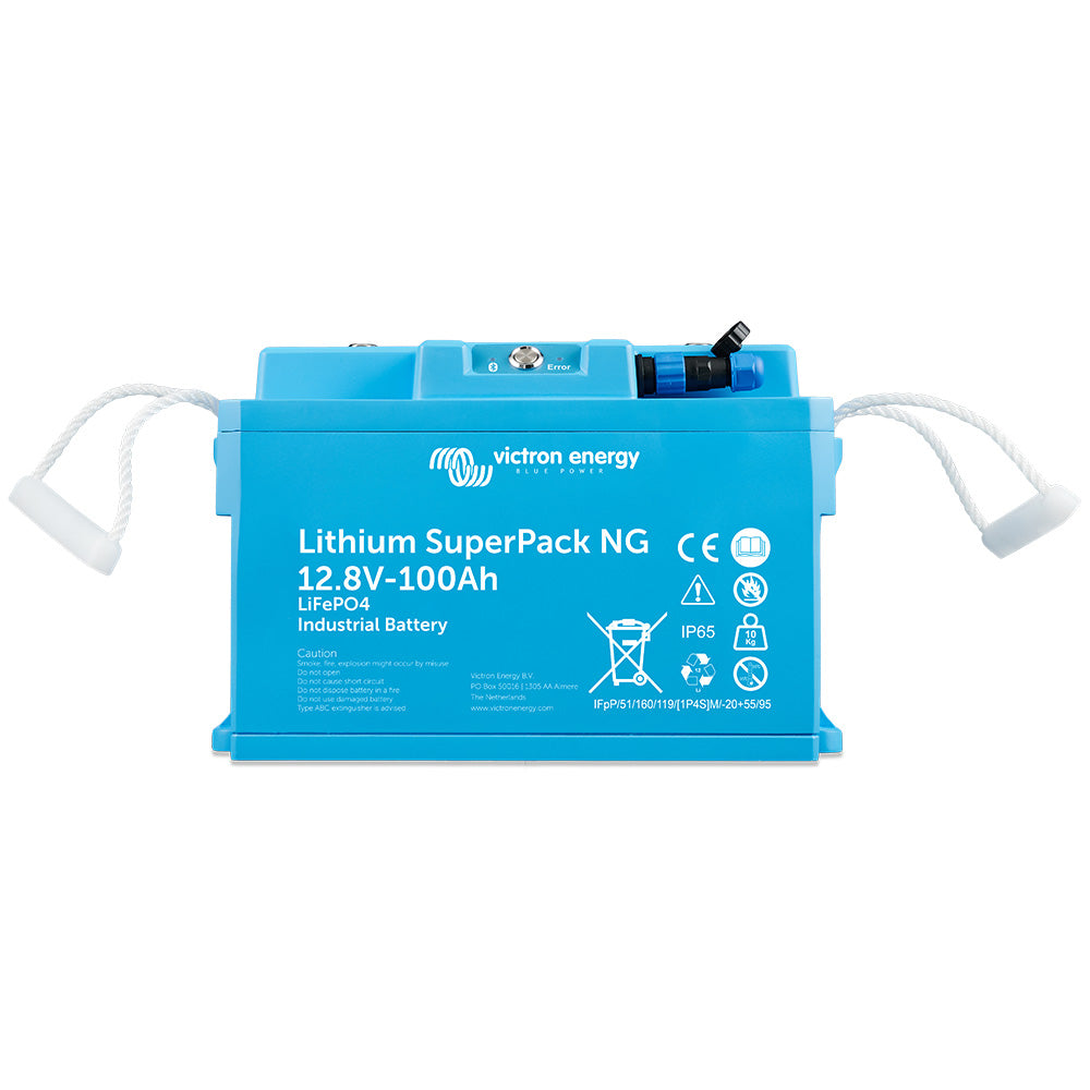 Victron Energy Lithium SuperPack NG 12V 100Ah LiFePO4 Battery - Self-Heating, Bluetooth, IP65, BCI Group 49 (BAT512110740)