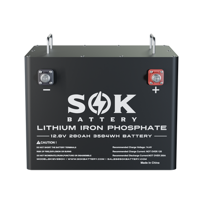 SOK SK12V280H 12V 280Ah Heated Bluetooth LiFePO4 Battery