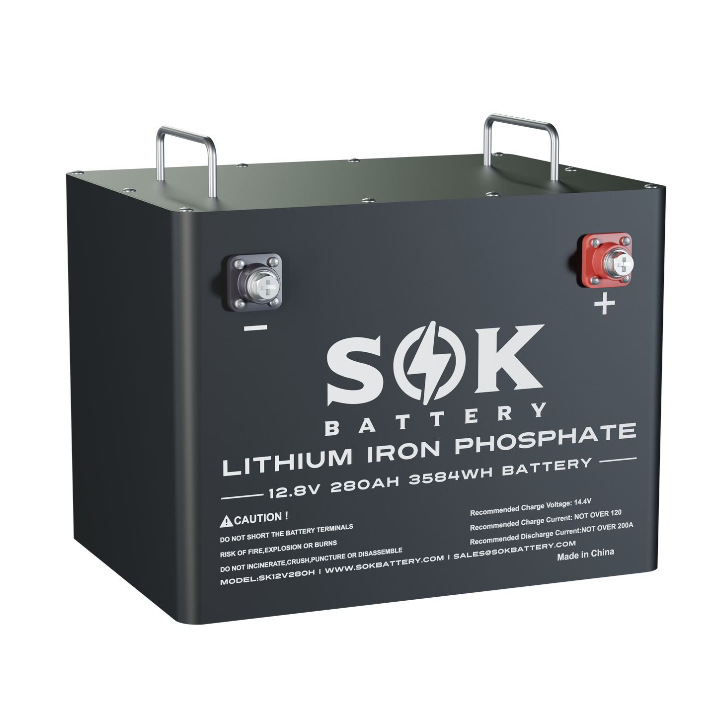 SOK SK12V280H 12V 280Ah Heated Bluetooth LiFePO4 Battery