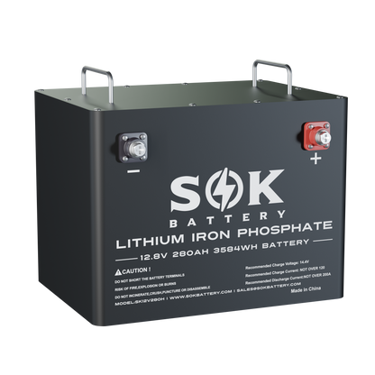 SOK SK12V280H 12V 280Ah Heated Bluetooth LiFePO4 Battery