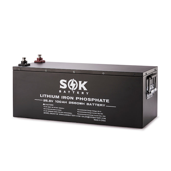 SOK SK24V100 24V 100Ah Deep Cycle LiFePO4 Battery