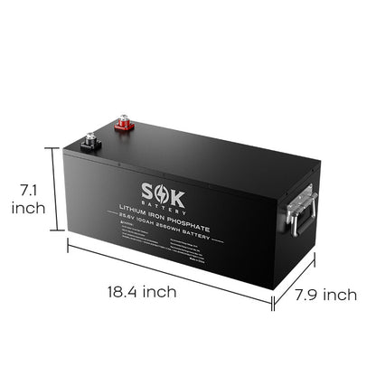SOK SK24V100 24V 100Ah Deep Cycle LiFePO4 Battery