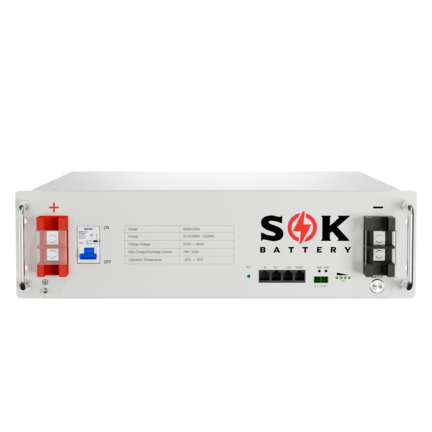 SOK SK48V100N 48V 100Ah Server Rack LiFePO4 Battery