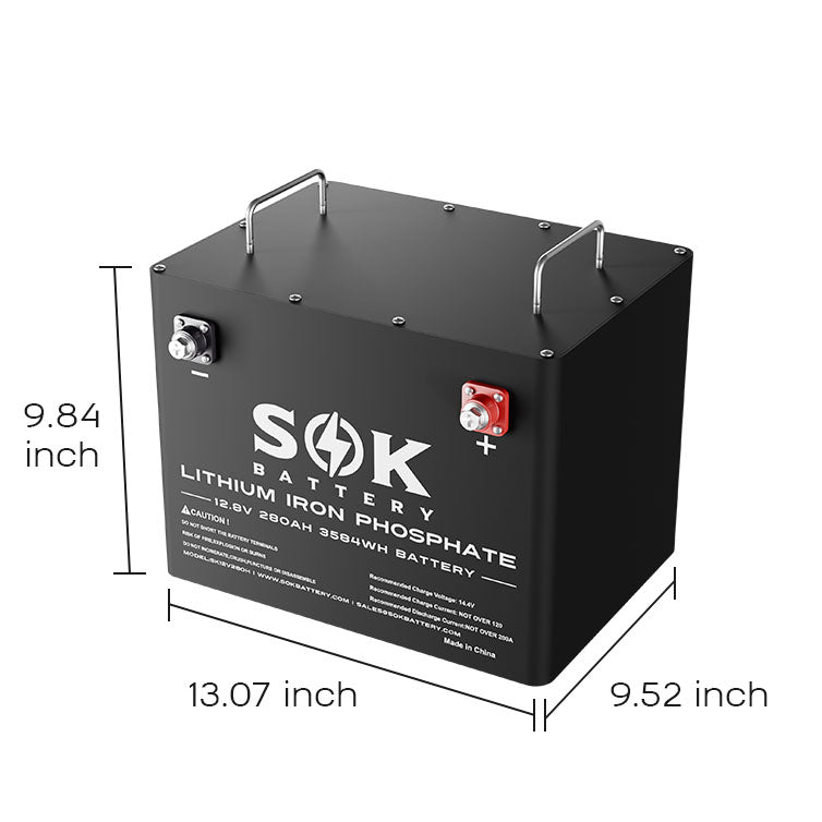SOK SK12V280H 12V 280Ah Heated Bluetooth LiFePO4 Battery