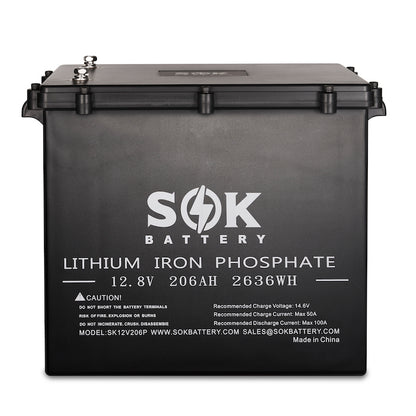 SOK SK12V206PH 12V 206Ah Marine Grade LiFePO4 Battery