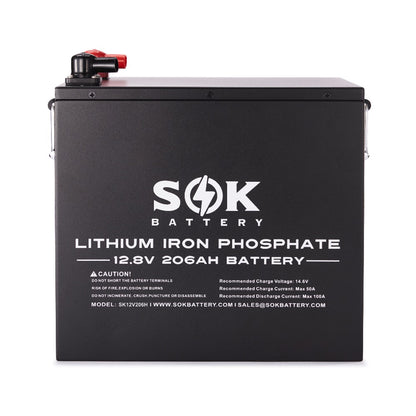 SOK SK12V206H 12V 206Ah Heated Bluetooth LiFePO4 Battery