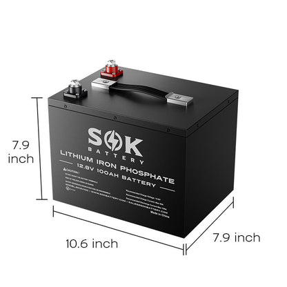 SOK SK12V100H 12V 100Ah Heated Bluetooth LiFePO4 Battery