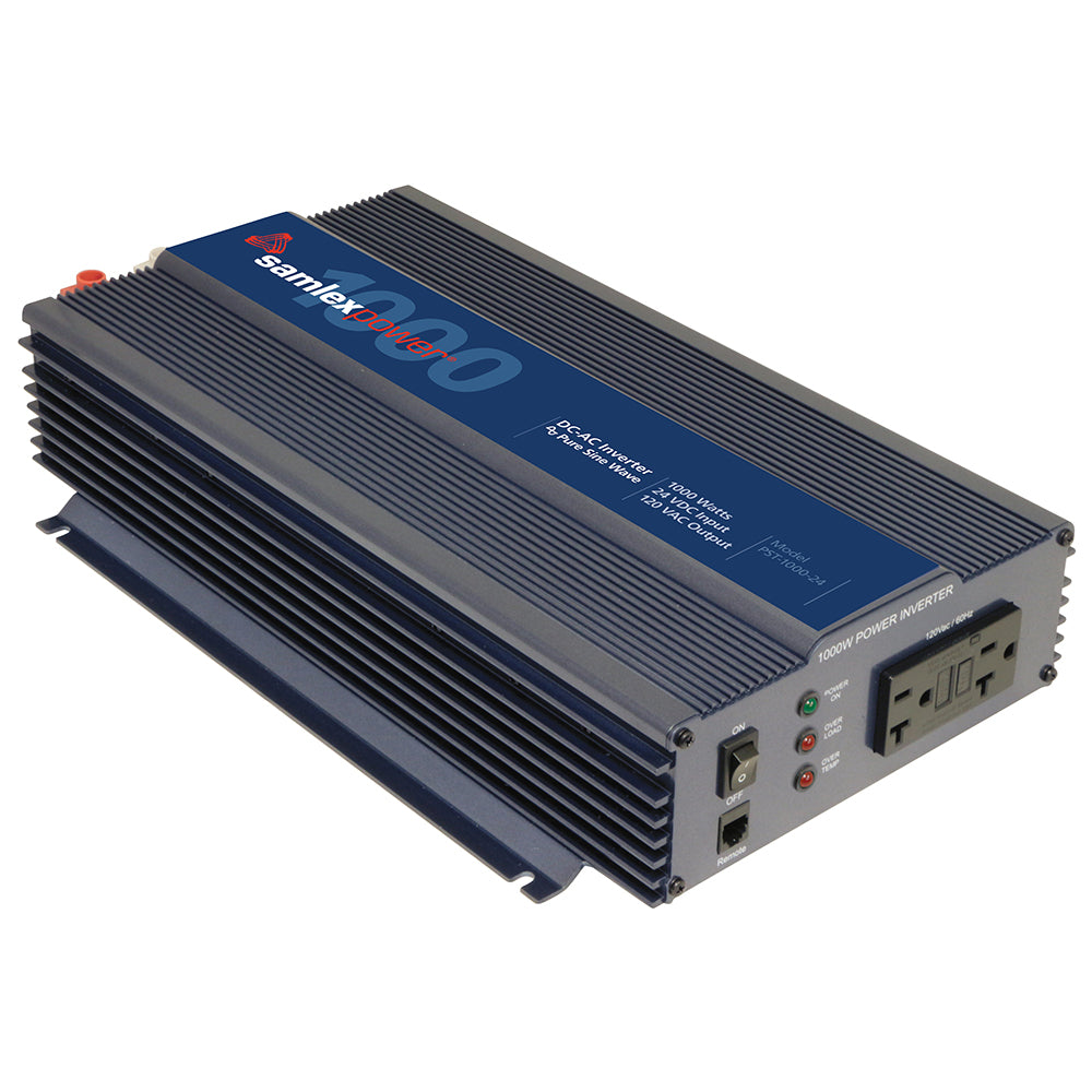 Samlex PST-1000-24 1000W Pure Sine Wave Inverter - 24V DC to 120V AC, 2000W Surge, GFCI Outlets, Remote Ready