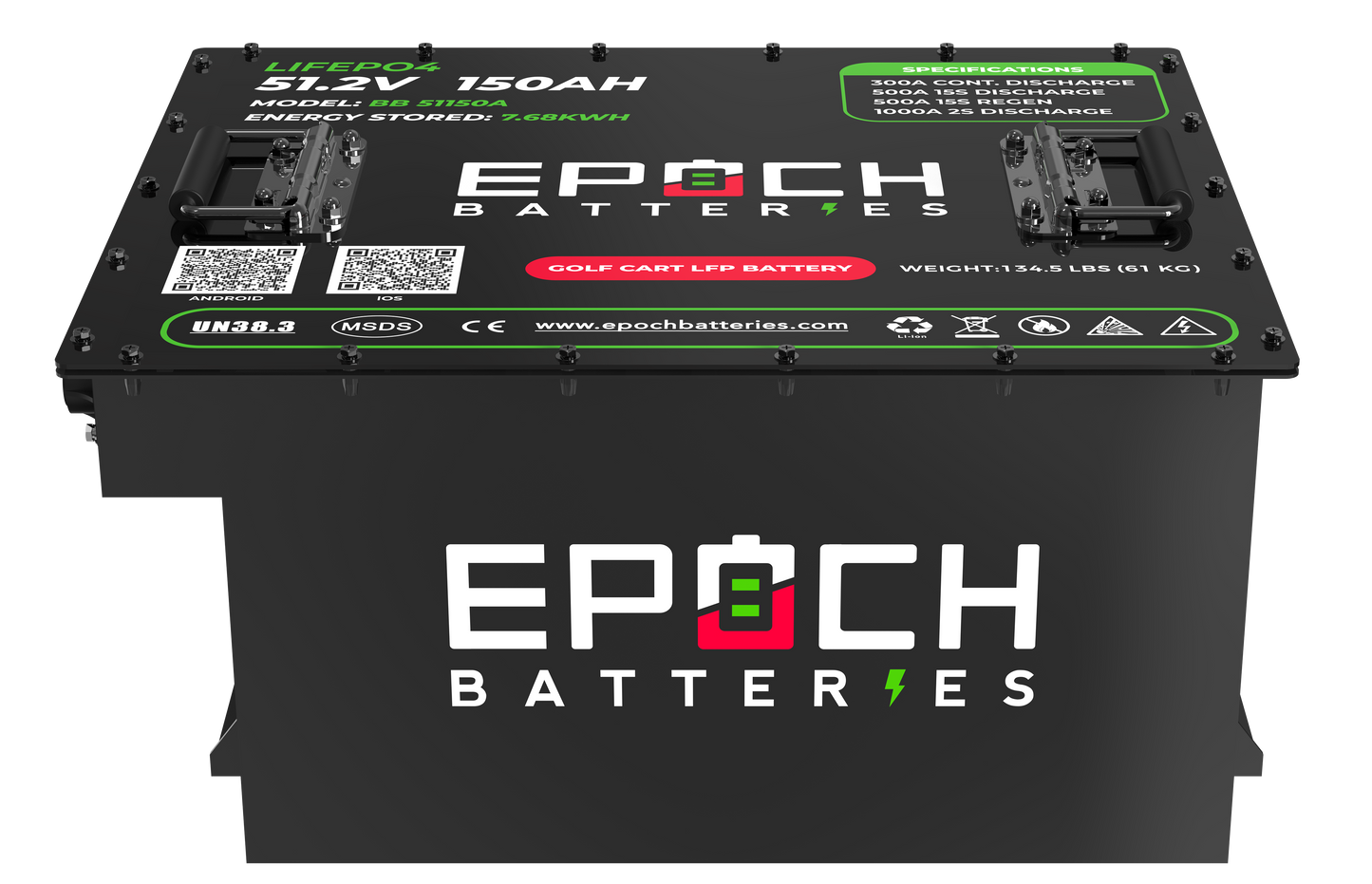 Epoch Batteries 48V 150Ah LiFePO4 Golf Cart Kit With Bluetooth