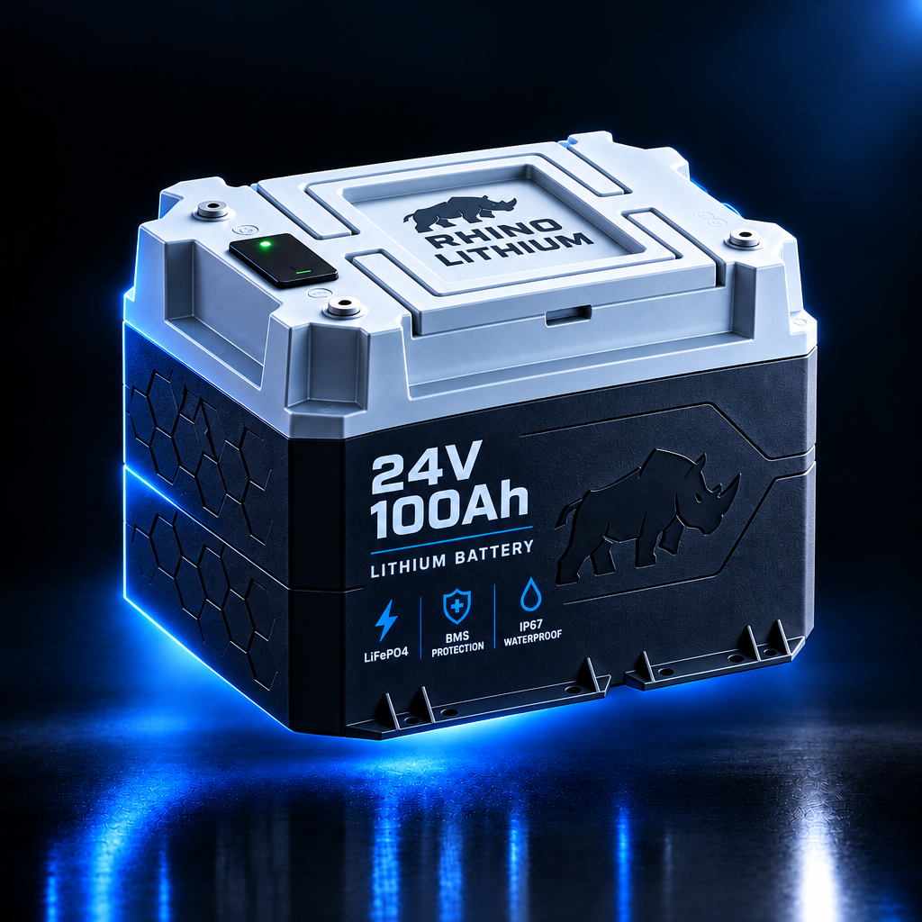 Lithium Rhino 24V 100Ah LiFePO4 marine battery