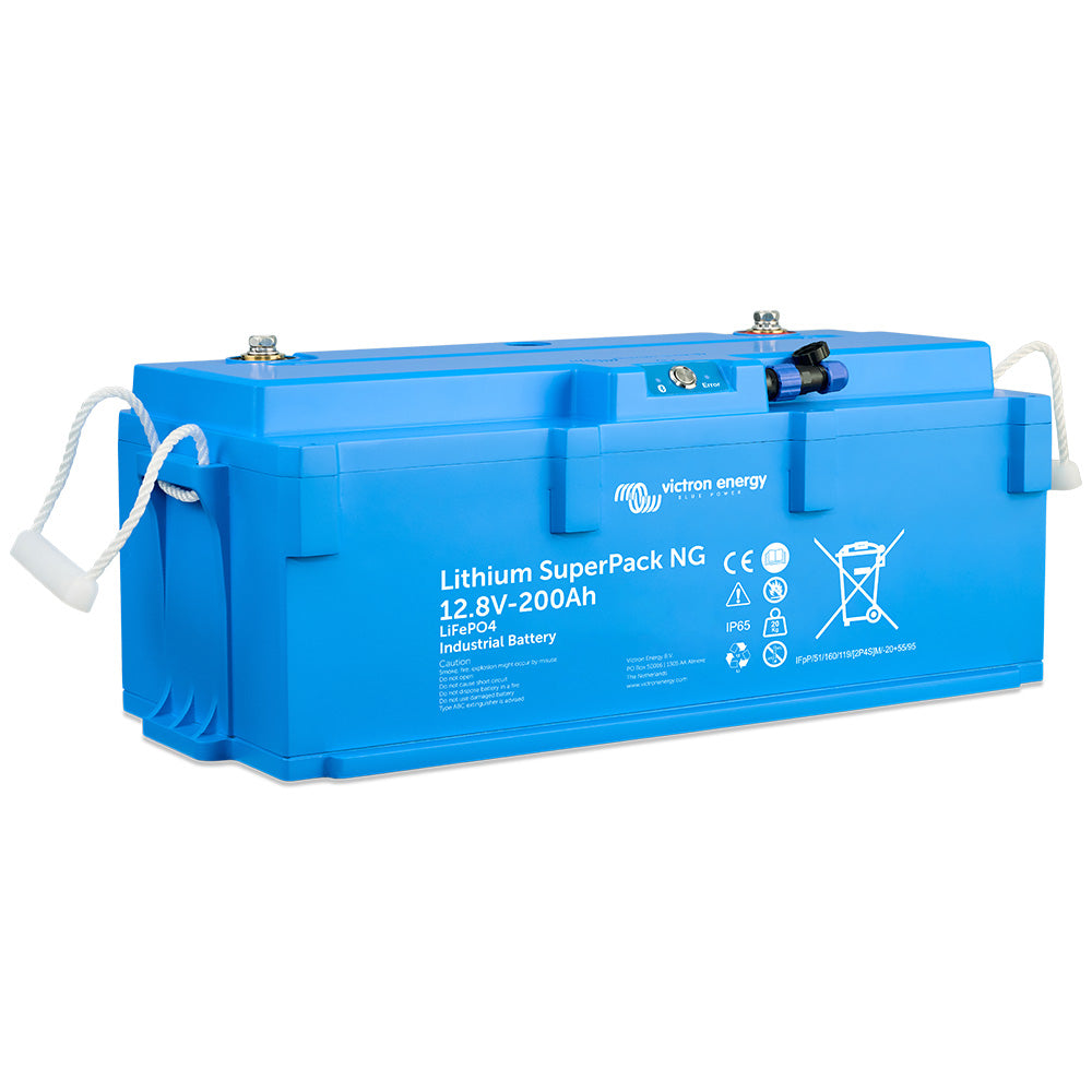 Victron Energy Lithium SuperPack NG 12V 200Ah LiFePO4 Battery - Self-Heating, Bluetooth, IP65, BCI Group 49 (BAT512120740)
