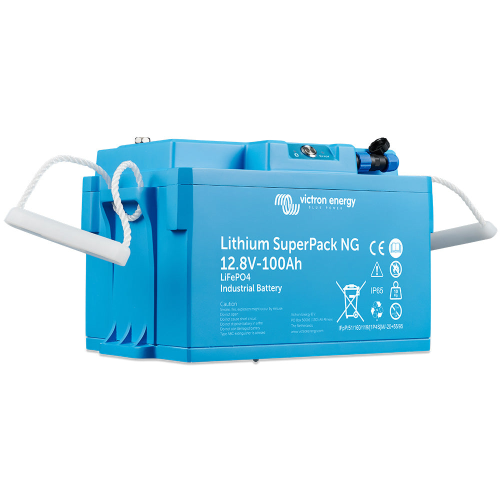Victron Energy Lithium SuperPack NG 12V 100Ah LiFePO4 Battery - Self-Heating, Bluetooth, IP65, BCI Group 49 (BAT512110740)