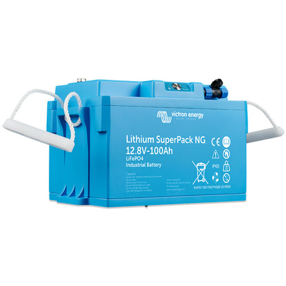Victron Energy Lithium SuperPack NG 12V 100Ah LiFePO4 Battery - Self-Heating, Bluetooth, IP65, BCI Group 49 (BAT512110740)