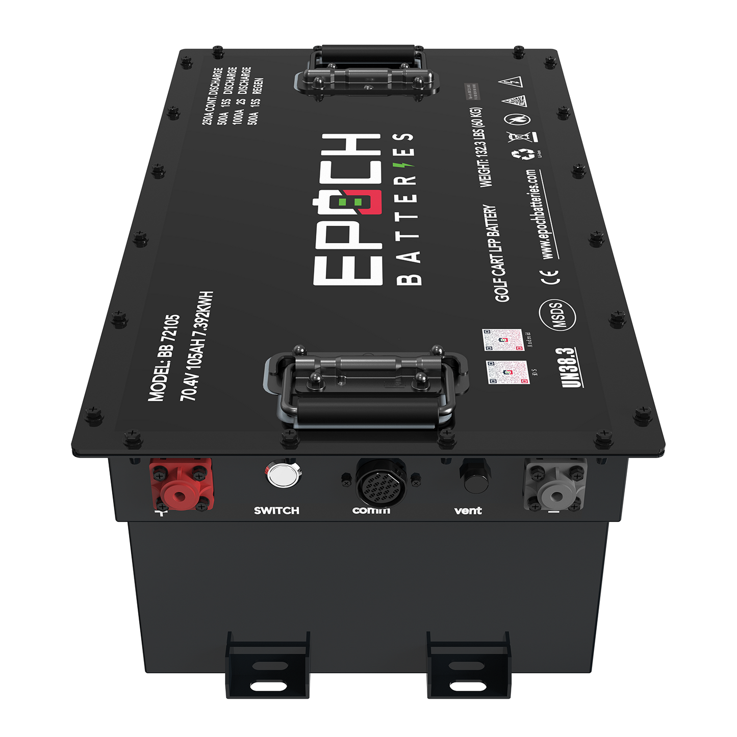 Epoch Batteries 72V 105Ah LiFePO4 Golf Cart Kit Bluetooth