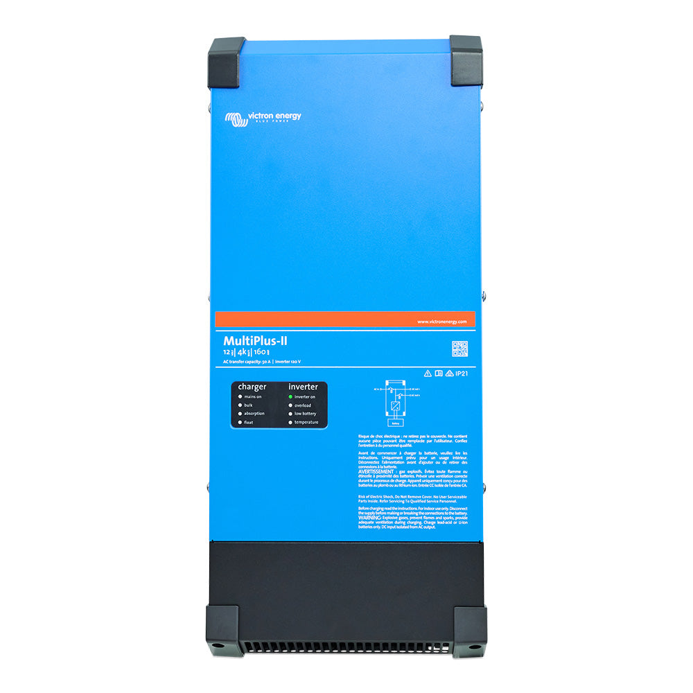 Victron Energy MultiPlus-II 12/4000/160-50 Inverter Charger (120V) - 4000VA, 160A Charger, PowerAssist, ESS (PMP122405100)
