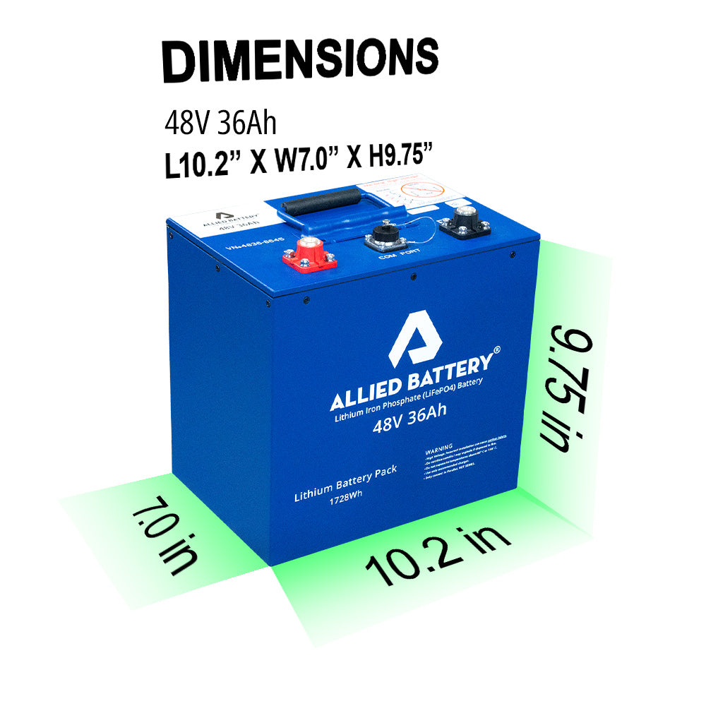 Allied Drop-In-Ready 48V 36Ah lithium golf cart battery