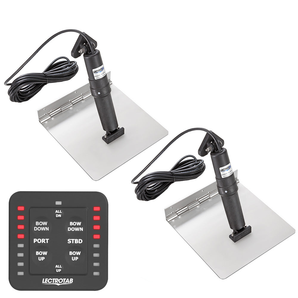 Lectrotab XKA Stainless Steel Electric Trim Tab Kit with One-Touch Leveling Control, 12" x 12", 12V, Boats 18-32 ft, XKASL12X12