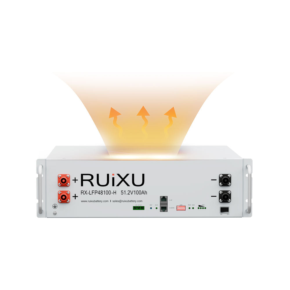RUiXU RX-LFP48100-H 48V 100Ah 5.12kWh Self-Heating 3U Server Rack LiFePO4 Battery