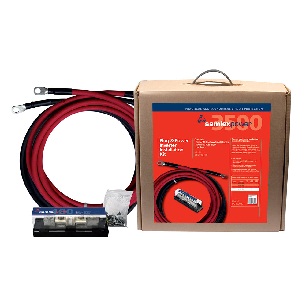 Samlex DC-3500-KIT 400A Inverter Installation Kit - 400A Fuse, 10ft Cables, For 3500W Inverters, 12V/24V