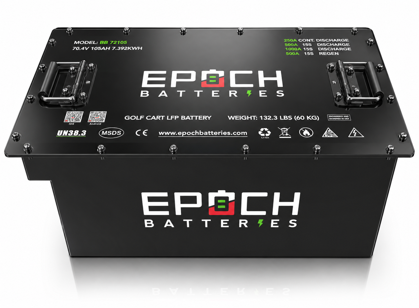 Epoch Batteries 72V 105Ah LiFePO4 Golf Cart Kit Bluetooth