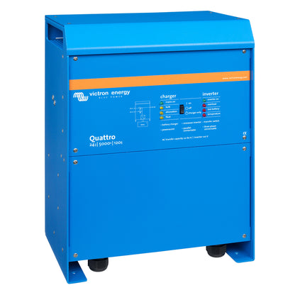 Victron Energy Quattro 24/5000/120-100/100 120V Inverter Charger, 5000VA 4000W, 120A Charger, Dual 100A AC Inputs, QUA245023110