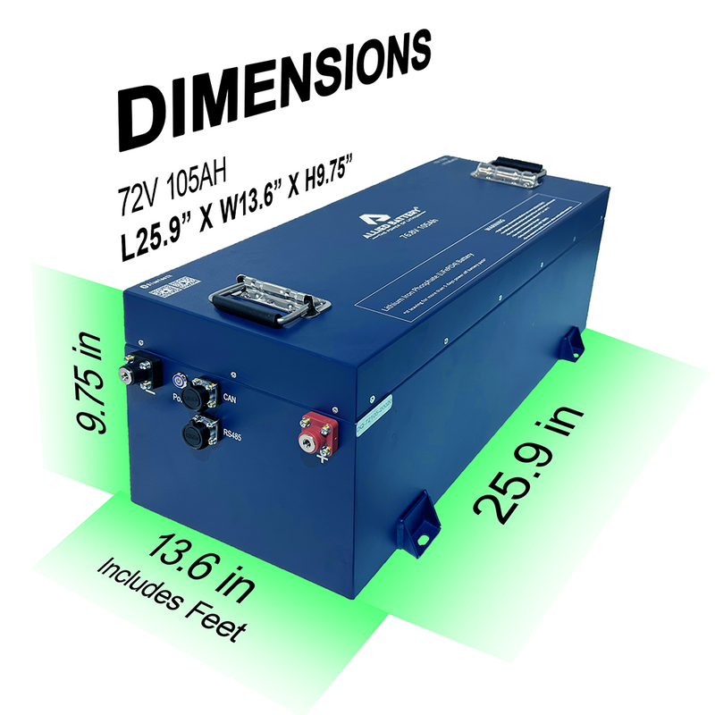 Allied Commercial 72V 105Ah LiFePO4 Golf Cart Battery