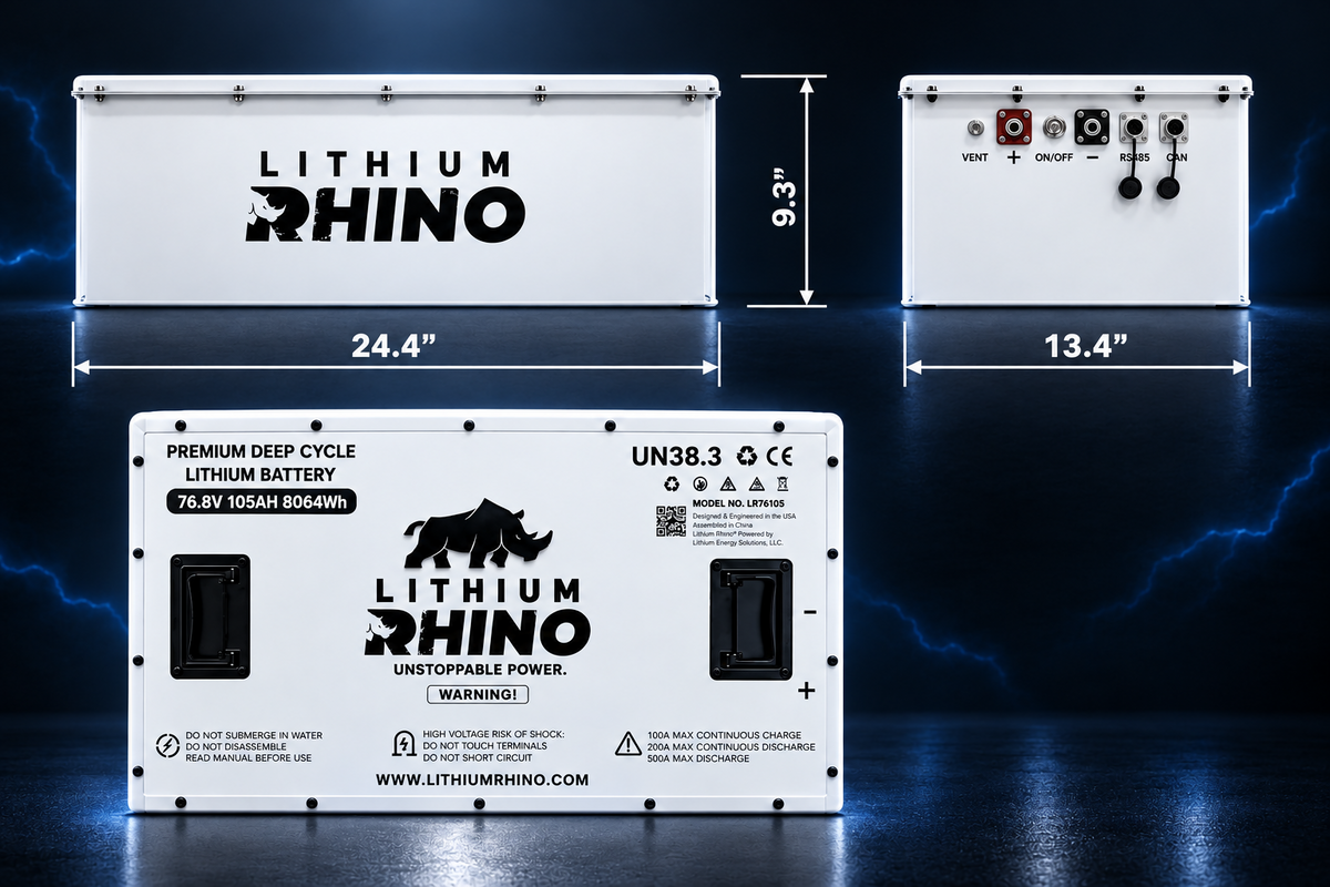 Lithium Rhino 76V 105Ah battery dimensions