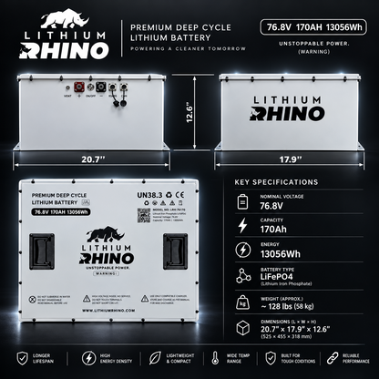Lithium Rhino 76V 170Ah spec sheet