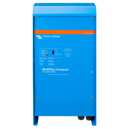 Victron Energy MultiPlus 12/2000/80-50 120V Pure Sine Wave Inverter Charger, 2000VA 1600W, 80A Charger, 50A Transfer Switch, UL 458, PMP122200102