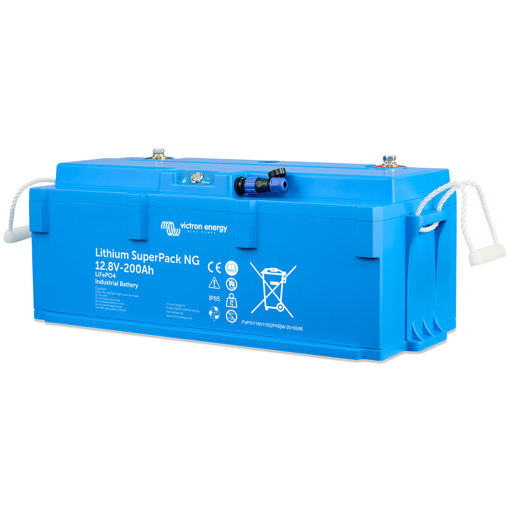 Victron Energy Lithium SuperPack NG 12V 200Ah LiFePO4 Battery - Self-Heating, Bluetooth, IP65, BCI Group 49 (BAT512120740)