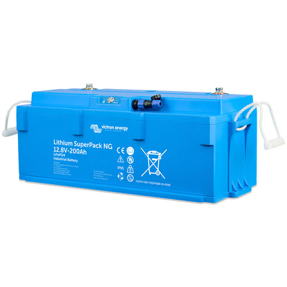 Victron Energy Lithium SuperPack NG 12V 200Ah LiFePO4 Battery - Self-Heating, Bluetooth, IP65, BCI Group 49 (BAT512120740)