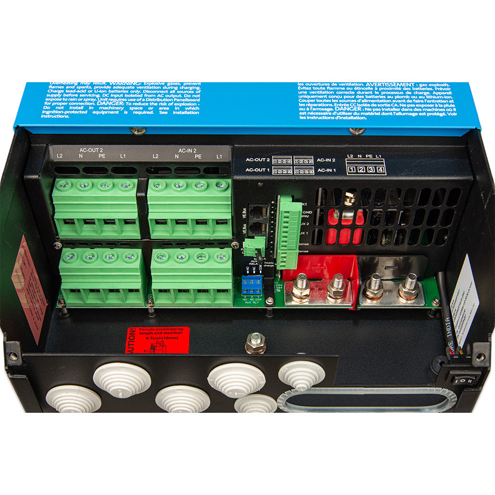 Victron Quattro-II 12V 3000VA 120A Inverter Charger 120/240V Split Phase Dual AC Input | QUA122305130