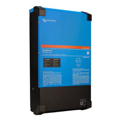 Victron Quattro-II 12V 3000VA 120A Inverter Charger 120/240V Split Phase Dual AC Input | QUA122305130