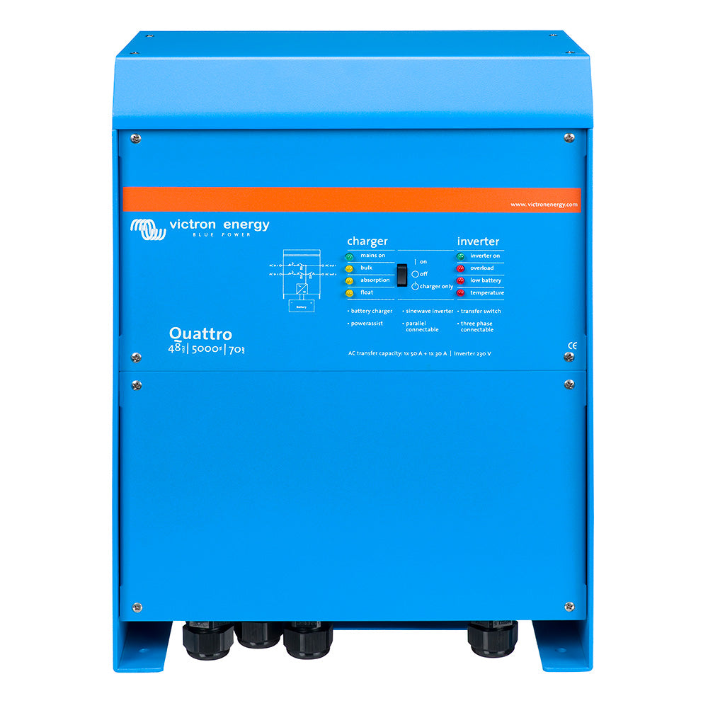 Victron Energy Quattro 48V 5000VA 70A Inverter Charger 120V VE.Bus UL Listed | QUA482501102