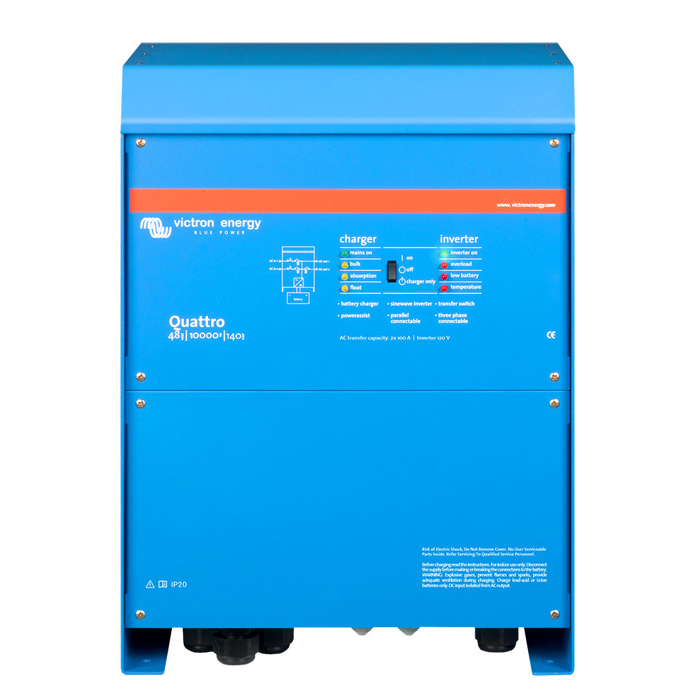 Victron Energy Quattro 48V 10000VA 140A Inverter Charger 120V Dual AC Input