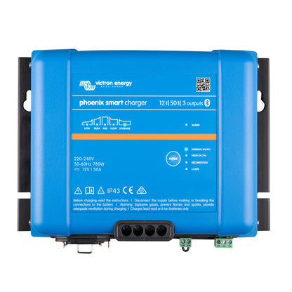 Victron Energy Phoenix Smart IP43 12V 50A 3 Output Battery Charger Bluetooth Marine RV
