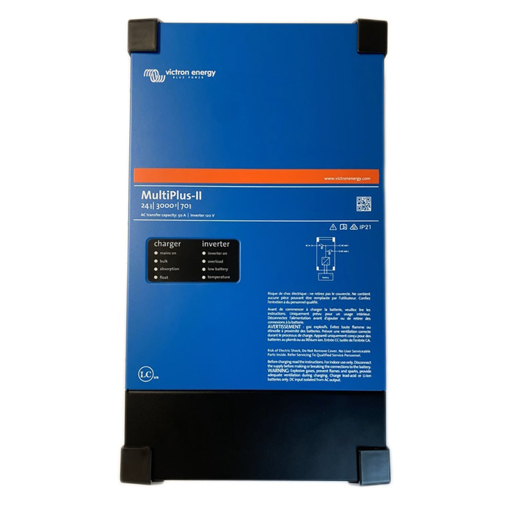 Victron Energy MultiPlus-II 24V 3000VA 2400W Inverter Charger 120V 70A Charger 50A Transfer Switch UL