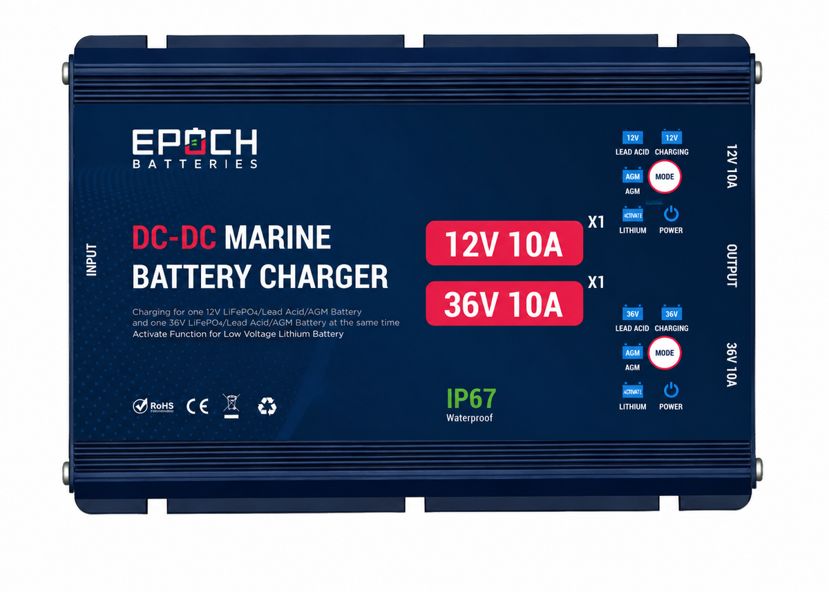 Epoch dual-output 12V/36V marine DC-DC charger