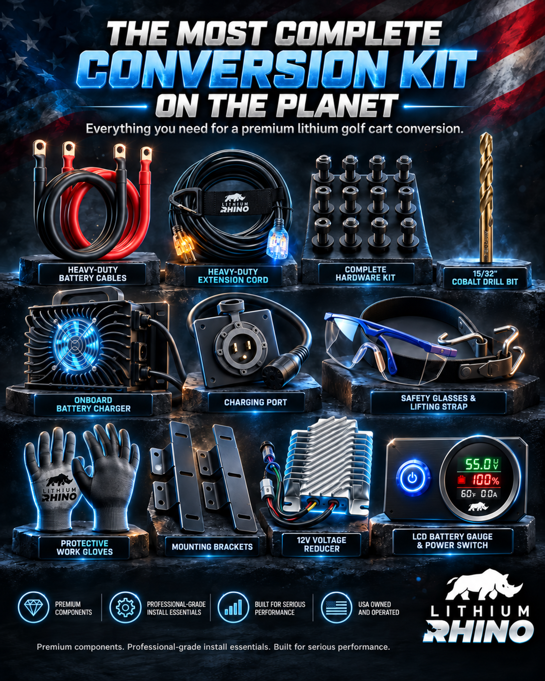 Lithium Rhino 48V 105Ah CUBE conversion kit