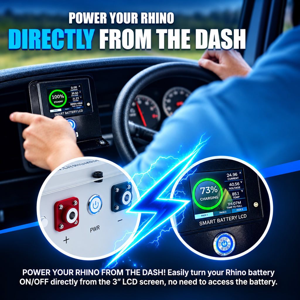 Lithium Rhino dash power button and gauge