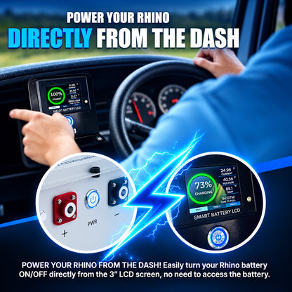 Lithium Rhino dash power button and gauge