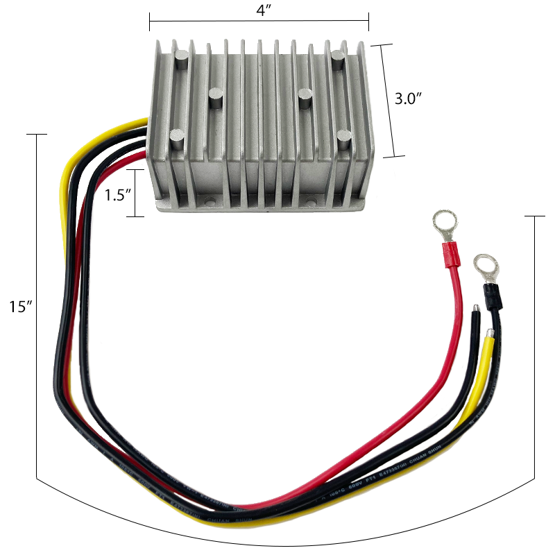 Allied 36V/48V to 12V Golf Cart Converter, 30A Waterproof