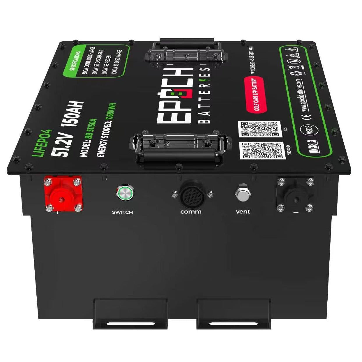 Epoch Batteries 48V 150Ah LiFePO4 Golf Cart Kit With Bluetooth