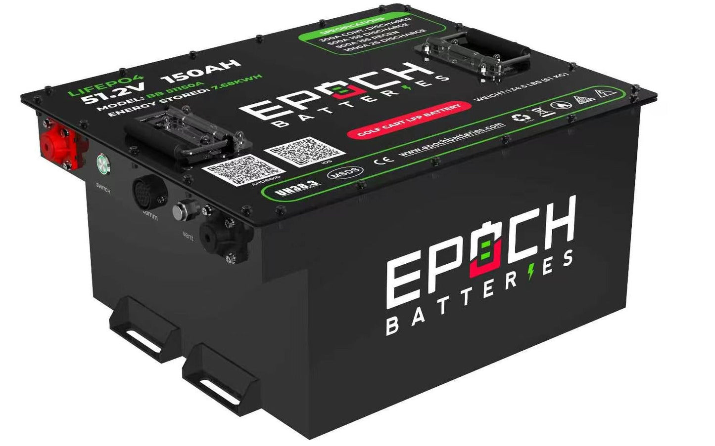 Epoch Batteries 48V 150Ah LiFePO4 Golf Cart Kit With Bluetooth