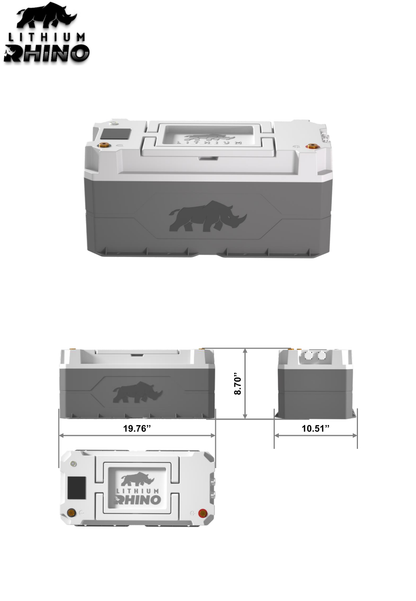 Lithium Rhino 36V 120Ah marine battery spec graphic