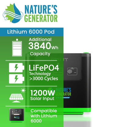 Nature's Generator Lithium 6000 3840Wh LiFePO4 Power Pod